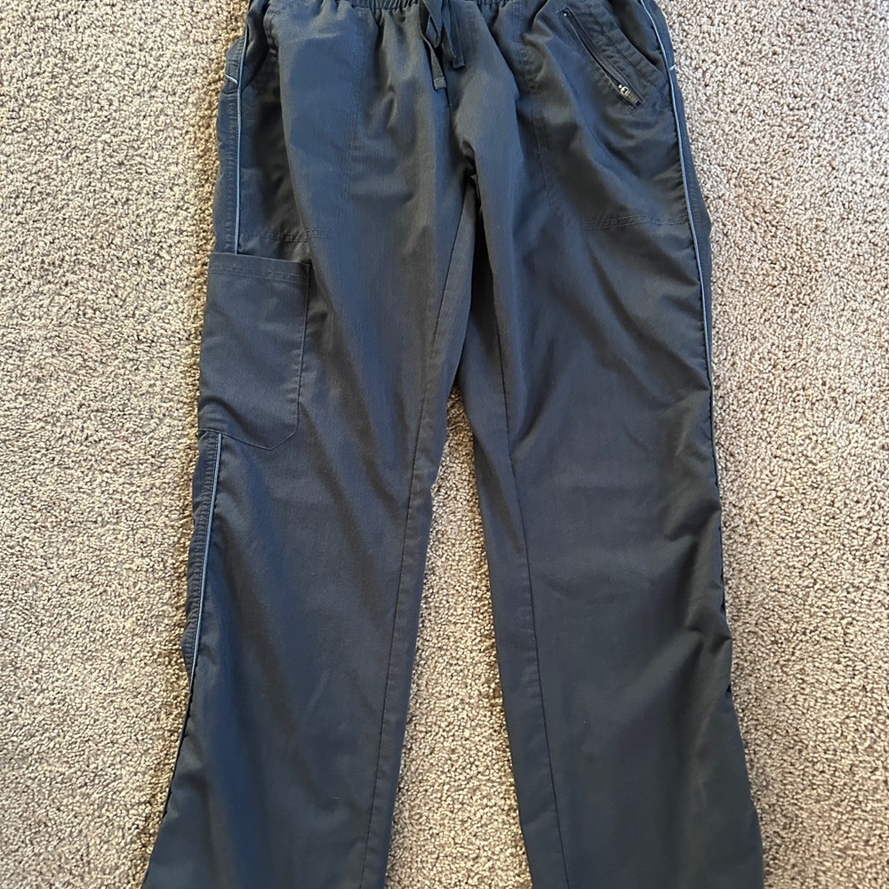 Healing Hands Pewter Cargo Scrub Pants Elastic Waist